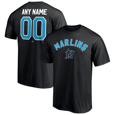 Miami Marlins Black Personalized Team Winning Streak Name & Number Unisex T-Shirt Cotton Tee