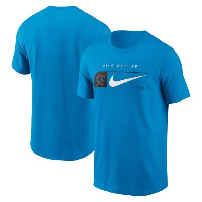 Miami Marlins Teal Team Swoosh Lockup Unisex T-Shirt Cotton Tee