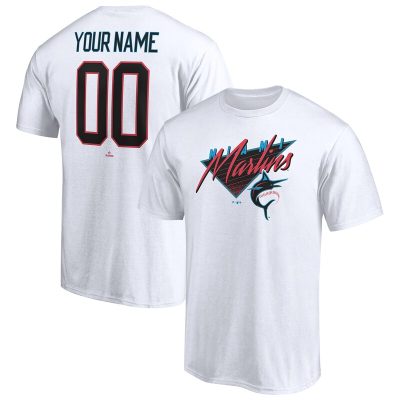 Miami Marlins White Hometown Legend Personalized Name & Number Unisex T-Shirt Cotton Tee