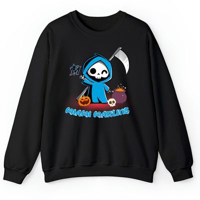 Miami Marlins x Grim Reaper Cute Spooky x MLB Halloween Unisex Sweatshirt TAS15700