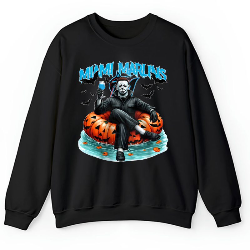 Miami Marlins x Halloween Masquerade MLB x Michael Myers Masked Killer Unisex Sweatshirt TAS15834