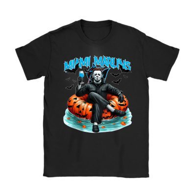 Miami Marlins x Halloween Masquerade MLB x Michael Myers Masked Killer Unisex T-Shirt Cotton Tee TAT15834