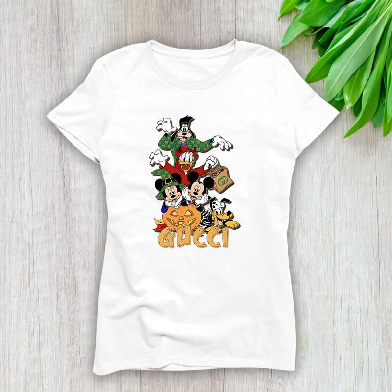 Mickey And Friends Happy Halloween Gucci Lady T-Shirt Women Tee LTL14661