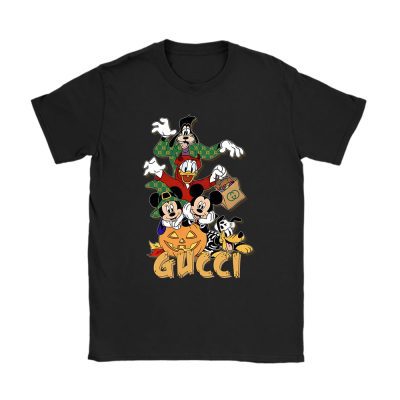 Mickey And Friends Happy Halloween Gucci Unisex T-Shirt Cotton Tee TAT14661