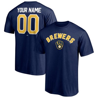 Milwaukee Brewers Navy Personalized Team Winning Streak Name & Number Unisex T-Shirt Cotton Tee