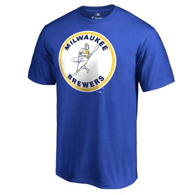 Milwaukee Brewers Royal Cooperstown Collection Forbes Unisex T-Shirt Cotton Tee