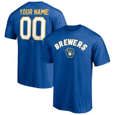 Milwaukee Brewers Royal Cooperstown Winning Streak Personalized Name & Number Unisex T-Shirt Cotton Tee