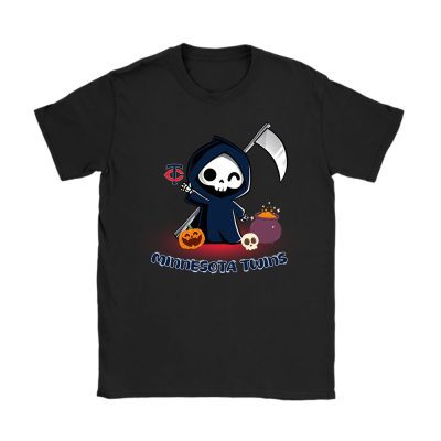 Minnesota Twins x Grim Reaper Cute Spooky x MLB Halloween Unisex T-Shirt Cotton Tee TAT15722