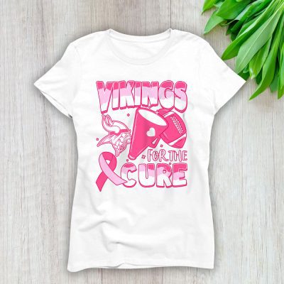 Minnesota Vikings Support Cancer Warrior x Cancer Awareness x Breast Cancer Gift Lady T-Shirt Women Tee LTL16068