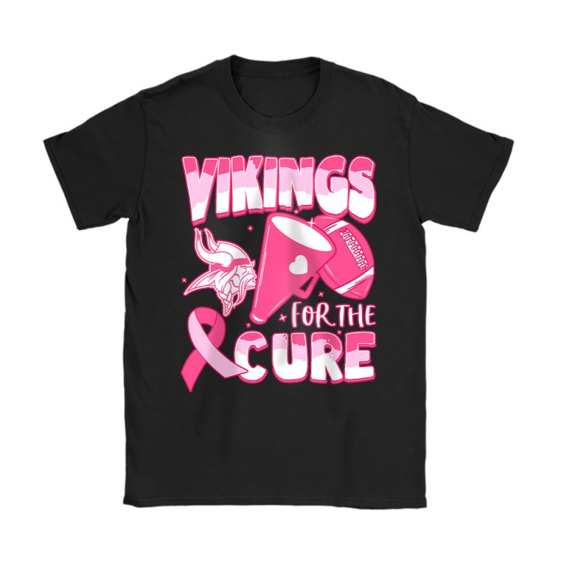 Minnesota Vikings Support Cancer Warrior x Cancer Awareness x Breast Cancer Gift Unisex T-Shirt Cotton Tee TAT16067