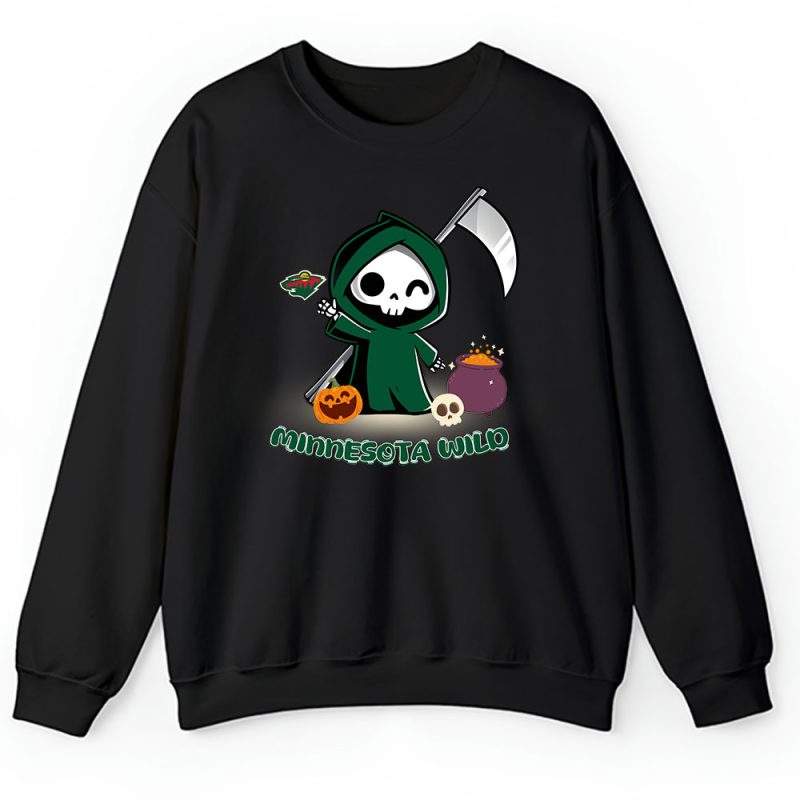 Minnesota Wild x Grim Reaper Cute Spooky x NHL Halloween Unisex Sweatshirt TAS15724