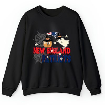 New England Patriots x Happy Halloween NFL x Cute Ghost With Pumpkin Face Unisex Sweatshirt TAS16552