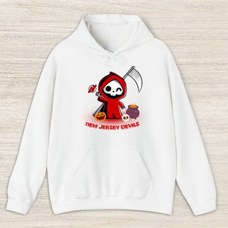 New Jersey Devils x Grim Reaper Cute Spooky x NHL Halloween Unisex Hoodie TAH14885