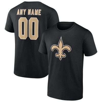 New Orleans Saints Black Team Personalized Name & Number Unisex T-Shirt Cotton Tee