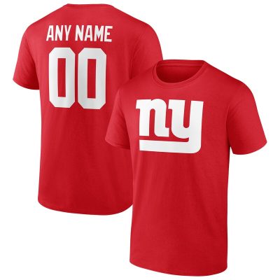 New York Giants Red Team Logo Personalized Name & Number Unisex T-Shirt Cotton Tee