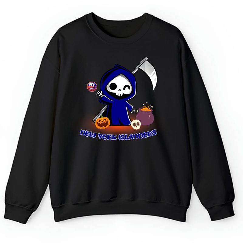 New York Islanders x Grim Reaper Cute Spooky x NHL Halloween Unisex Sweatshirt TAS14915