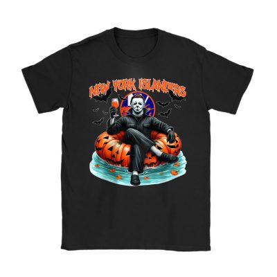 New York Islanders x Halloween Masquerade NHL x Michael Myers Masked Killer Unisex T-Shirt Cotton Tee TAT15415