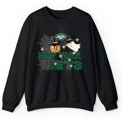 New York Jets x Happy Halloween NFL x Cute Ghost With Pumpkin Face Unisex Sweatshirt TAS16689