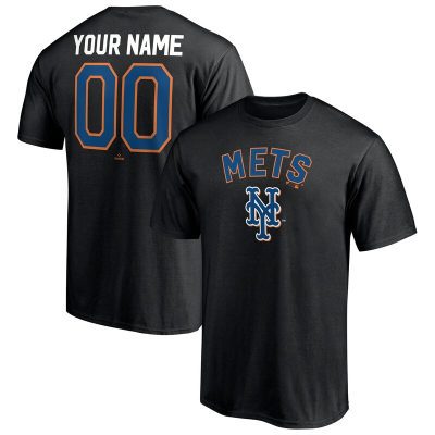 New York Mets Black Cooperstown Winning Streak Alternate Personalized Name & Number Unisex T-Shirt Cotton Tee