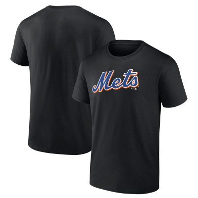 New York Mets Black Team Logo Unisex T-Shirt Cotton Tee