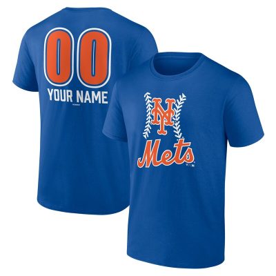 New York Mets  Royal Personalized Name & Number Fastball Unisex T-Shirt Cotton Tee