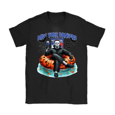 New York Rangers x Halloween Masquerade NHL x Michael Myers Masked Killer Unisex T-Shirt Cotton Tee TAT15429