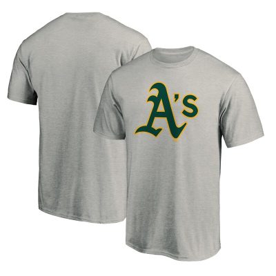 Oakland Athletics Heathered Gray Team Logo Unisex T-Shirt Cotton Tee