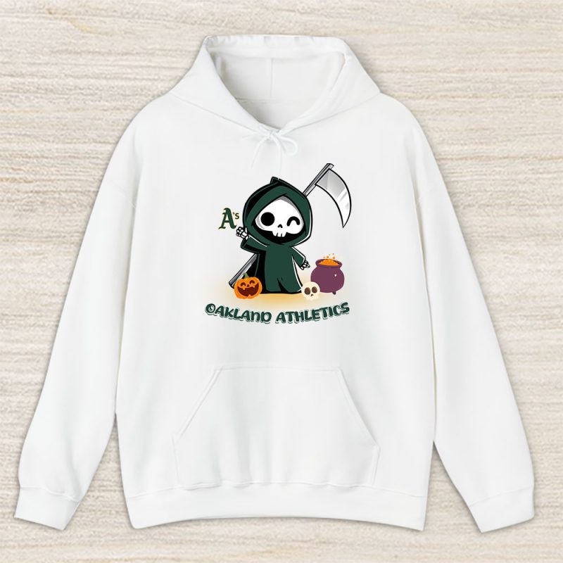 Oakland Athletics x Grim Reaper Cute Spooky x MLB Halloween Unisex Hoodie TAH14944