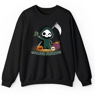 Oakland Athletics x Grim Reaper Cute Spooky x MLB Halloween Unisex Sweatshirt TAS14944