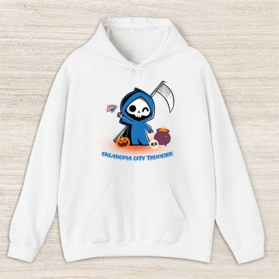 Oklahoma City Thunder x Grim Reaper Cute Spooky x NBA Halloween Unisex Hoodie TAH14948