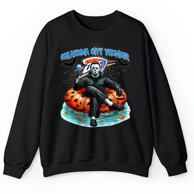 Oklahoma City Thunder x Halloween Masquerade NBA x Michael Myers Masked Killer Unisex Sweatshirt TAS15432