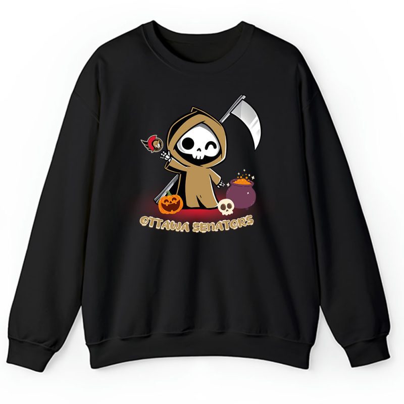 Ottawa Senators x Grim Reaper Cute Spooky x NHL Halloween Unisex Sweatshirt TAS14956