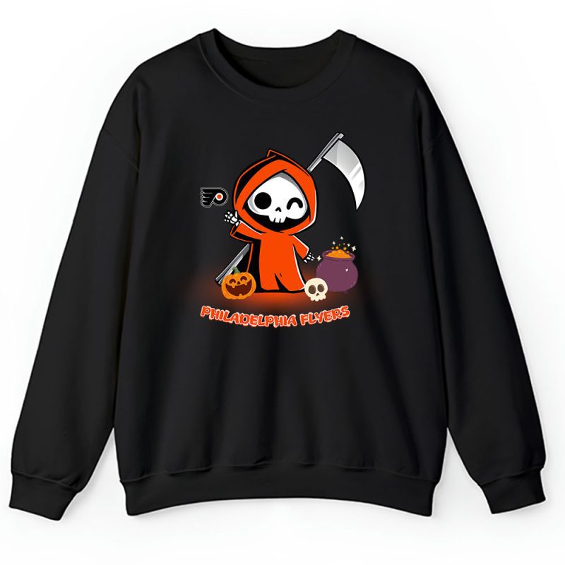 Philadelphia Flyers x Grim Reaper Cute Spooky x NHL Halloween Unisex Sweatshirt TAS14960