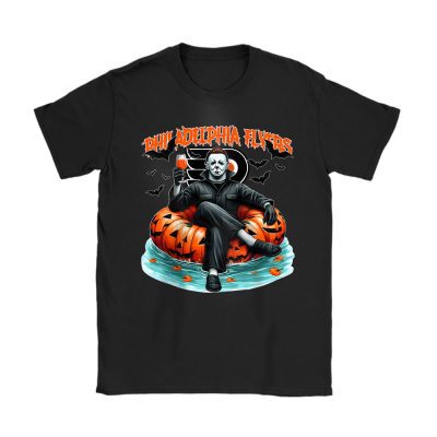 Philadelphia Flyers x Halloween Masquerade NHL x Michael Myers Masked Killer Unisex T-Shirt Cotton Tee TAT15435