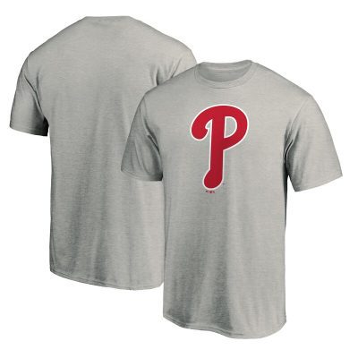 Philadelphia Phillies Heathered Gray Team Logo Unisex T-Shirt Cotton Tee