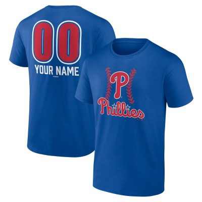 Philadelphia Phillies  Royal Personalized Name & Number Fastball Unisex T-Shirt Cotton Tee