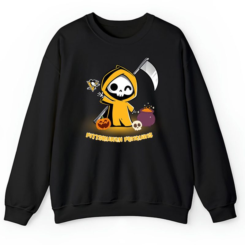 Pittsburgh Penguins x Grim Reaper Cute Spooky x NHL Halloween Unisex Sweatshirt TAS14980