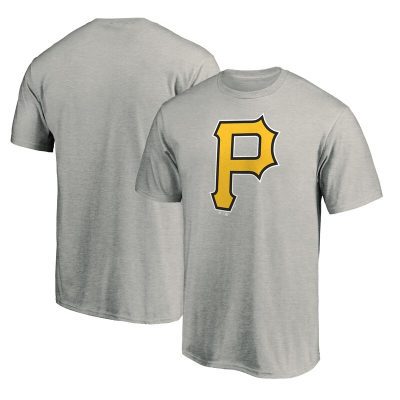 Pittsburgh Pirates Heathered Gray Team Logo Unisex T-Shirt Cotton Tee