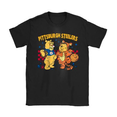 Pittsburgh Steelers Halloween x Trick Or Treat x Winnie The Pooh And Tigger Unisex T-Shirt Cotton Tee TAT16636