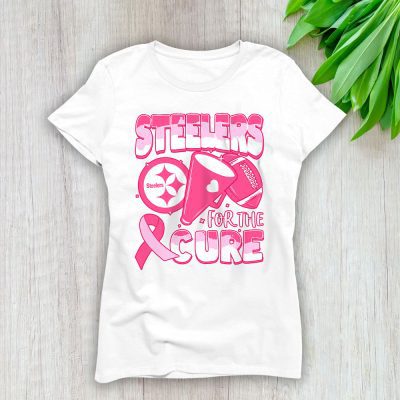 Pittsburgh Steelers Support Cancer Warrior x Cancer Awareness x Breast Cancer Gift Lady T-Shirt Women Tee LTL16128