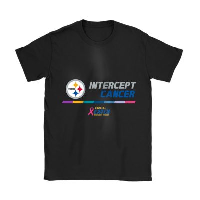 Pittsburgh Steelers Support Cancer Warrior x Intercept Cancer x Crucial Catch Unisex T-Shirt Cotton Tee TAT16126