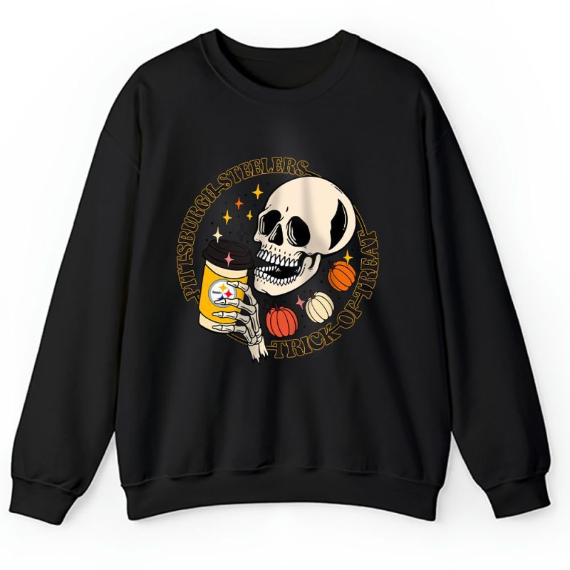 Pittsburgh Steelers x Halloween Holiday NFL x Trick Or Treat x Happy Skull Unisex Sweatshirt TAS15450