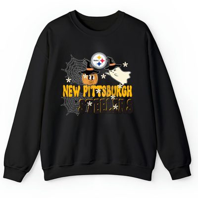 Pittsburgh Steelers x Happy Halloween NFL x Cute Ghost With Pumpkin Face Unisex Sweatshirt TAS16703