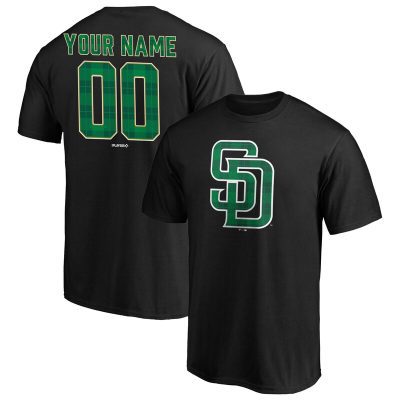 San Diego Padres Black Emerald Plaid Personalized Name & Number Unisex T-Shirt Cotton Tee