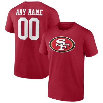 San Francisco 49ers Scarlet Team Personalized Name & Number Unisex T-Shirt Cotton Tee