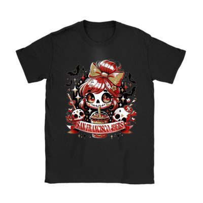 San Francisco 49ers x Halloween Holiday NFL x Cute Ghost Unisex T-Shirt Cotton Tee TAT15479