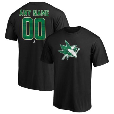 San Jose Sharks Black Emerald Plaid Personalized Name & Number Unisex T-Shirt Cotton Tee