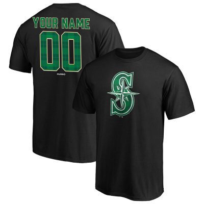 Seattle Mariners Black Emerald Plaid Personalized Name & Number Unisex T-Shirt Cotton Tee