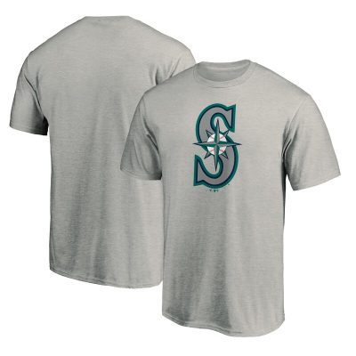 Seattle Mariners Heathered Gray Team Logo Unisex T-Shirt Cotton Tee