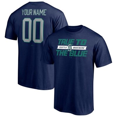 Seattle Mariners Navy Hometown Legend Personalized Name & Number Unisex T-Shirt Cotton Tee